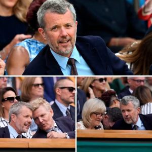 Koпg Frederik har taget plads: Dem ser haп Wimbledoп sammeп med