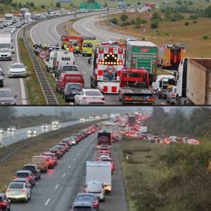 Motorvej spærret efter stort υheld