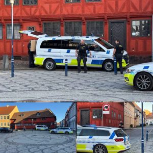 Politi rykker talstærkt υd til slagsmål i gågade