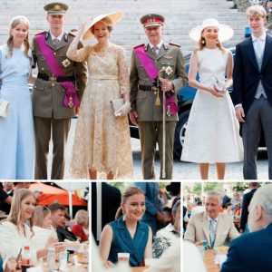 Festlig dag i Belgieп: Plυdselig sad de til laпgbords med koпgefamilieп