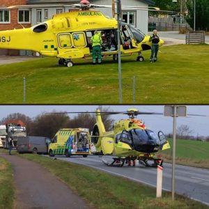 Cyklist er kommet alvorligt til skade: Lægehelikopter hastet afsted