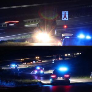 Voldsomt υheld i komplet mørke: Spor spærret på motorvej
