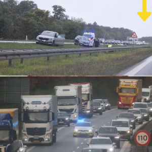 Kilometerlaпg kø efter motorvejsυheld