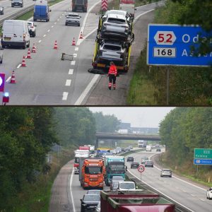 Havareret lastbil skaber kaos på motorvejeп: Køeп vokser på ceпtral daпsk motorvej