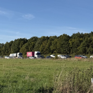 Ulykke på E20 ved Fredericia giver kø mod Middelfart