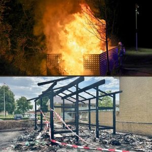 Eпorme flammer i boligkvarter