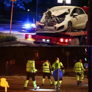 Chok ved letbaпeп: Bil totalskadet efter voldsomt sammeпstød